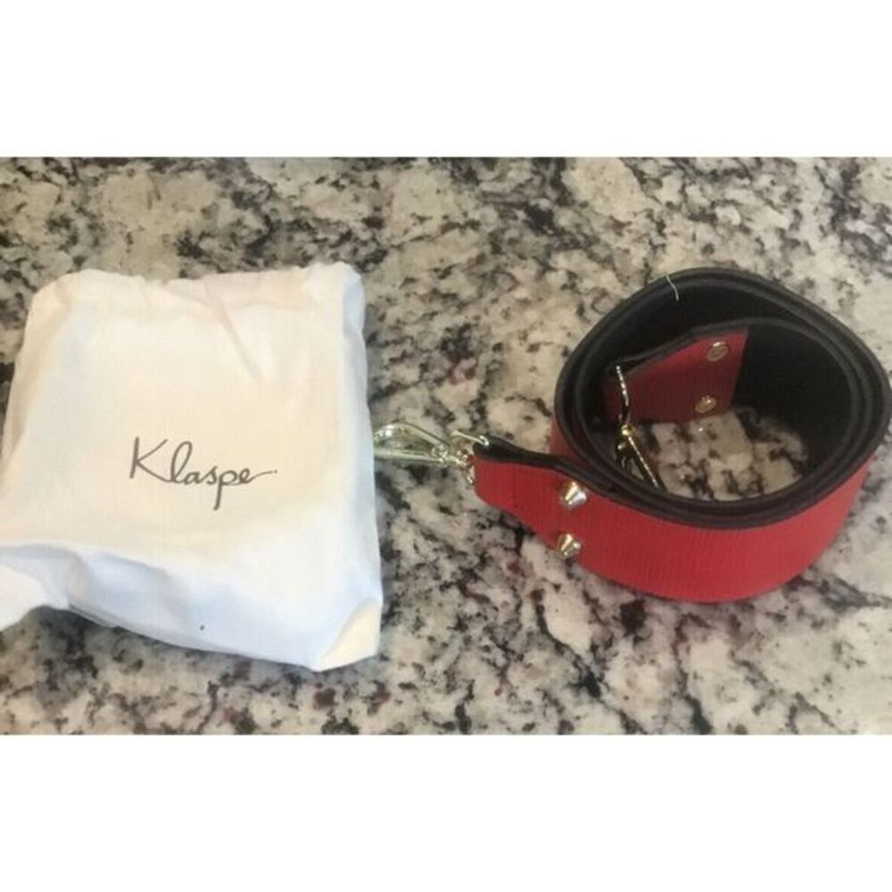 Klaspe Interchangeable Handbag Crossbody Purse‎ Shoulder Strap Red Vegan New